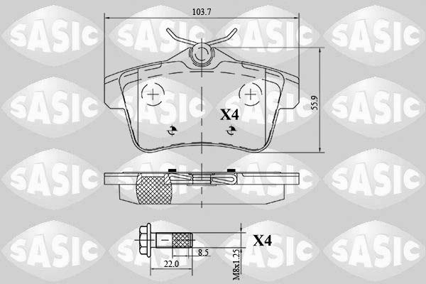 Sasic 6210064 - Kit de plaquettes de frein, frein à disque cwaw.fr