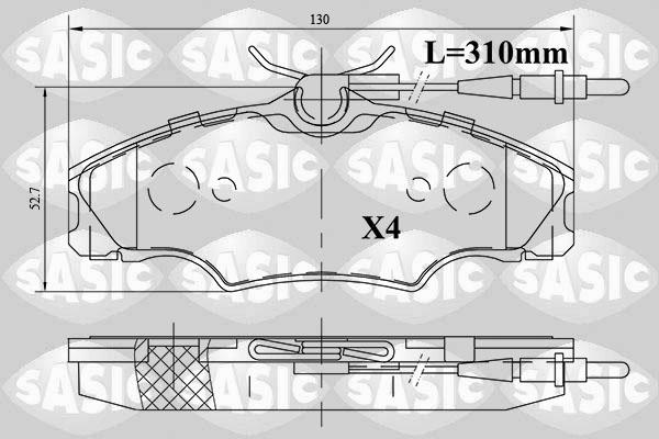 Sasic 6210061 - Kit de plaquettes de frein, frein à disque cwaw.fr