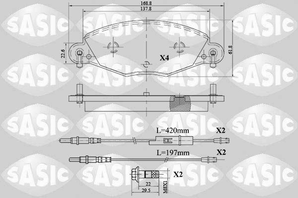 Sasic 6210062 - Kit de plaquettes de frein, frein à disque cwaw.fr