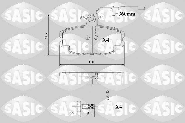 Sasic 6210067 - Kit de plaquettes de frein, frein à disque cwaw.fr