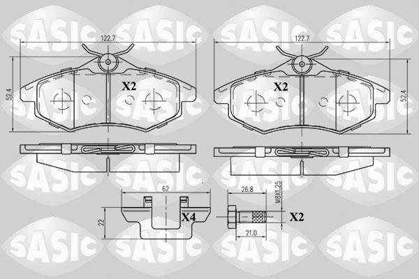 Sasic 6210004 - Kit de plaquettes de frein, frein à disque cwaw.fr