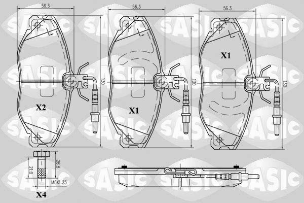 Sasic 6210005 - Kit de plaquettes de frein, frein à disque cwaw.fr