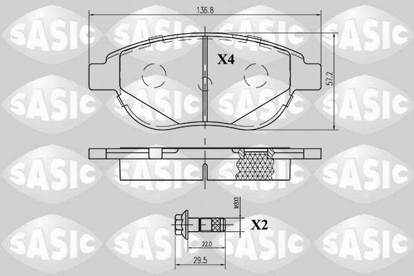 Sasic 6210008 - Kit de plaquettes de frein, frein à disque cwaw.fr