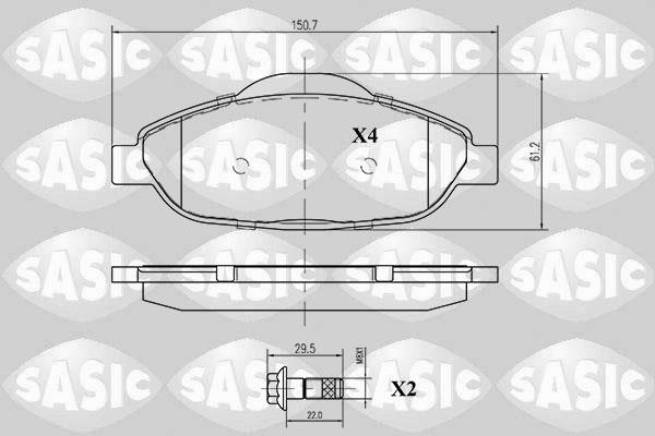 Sasic 6210003 - Kit de plaquettes de frein, frein à disque cwaw.fr