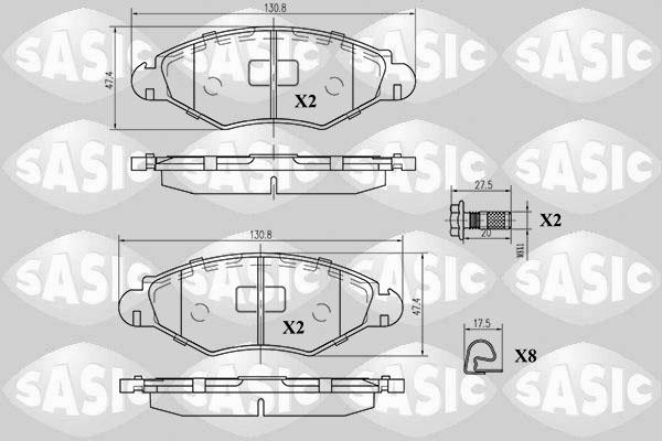 Sasic 6210002 - Kit de plaquettes de frein, frein à disque cwaw.fr