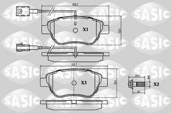 Sasic 6210015 - Kit de plaquettes de frein, frein à disque cwaw.fr