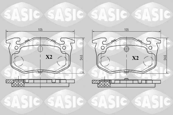 Sasic 6210011 - Kit de plaquettes de frein, frein à disque cwaw.fr