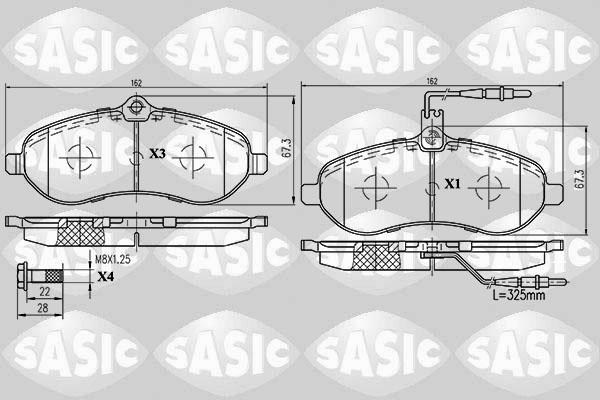 Sasic 6210017 - Kit de plaquettes de frein, frein à disque cwaw.fr