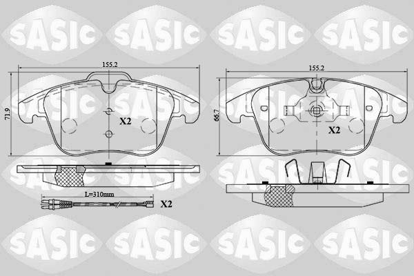 Sasic 6210039 - Kit de plaquettes de frein, frein à disque cwaw.fr