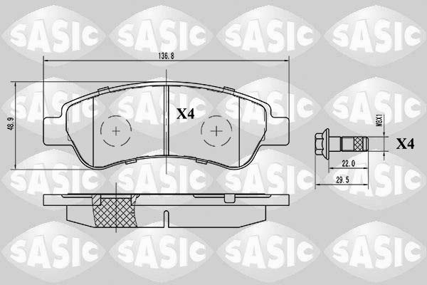 Sasic 6210025 - Kit de plaquettes de frein, frein à disque cwaw.fr