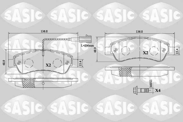 Sasic 6210074 - Kit de plaquettes de frein, frein à disque cwaw.fr