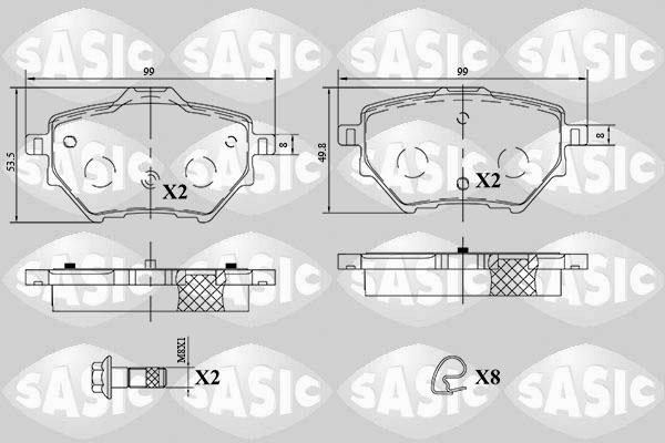 Sasic 6210076 - Kit de plaquettes de frein, frein à disque cwaw.fr