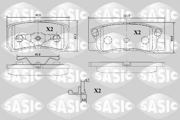 Sasic 6210071 - Kit de plaquettes de frein, frein à disque cwaw.fr