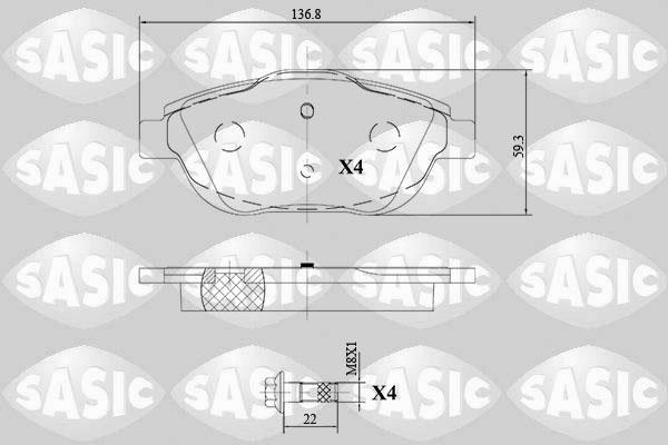 Sasic 6210078 - Kit de plaquettes de frein, frein à disque cwaw.fr