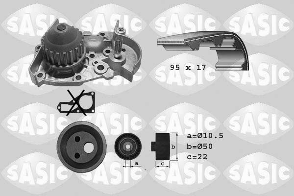 Sasic 3904002 - Pompe à eau + kit de courroie de distribution cwaw.fr