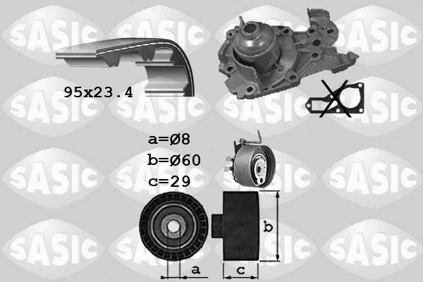 Sasic 3904010 - Pompe à eau + kit de courroie de distribution cwaw.fr