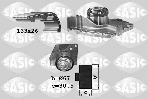 Sasic 3904030 - Pompe à eau + kit de courroie de distribution cwaw.fr