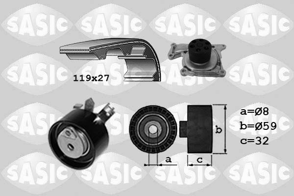 Sasic 3904038 - Pompe à eau + kit de courroie de distribution cwaw.fr