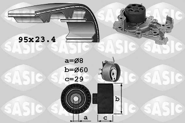 Sasic 3904029 - Pompe à eau + kit de courroie de distribution cwaw.fr