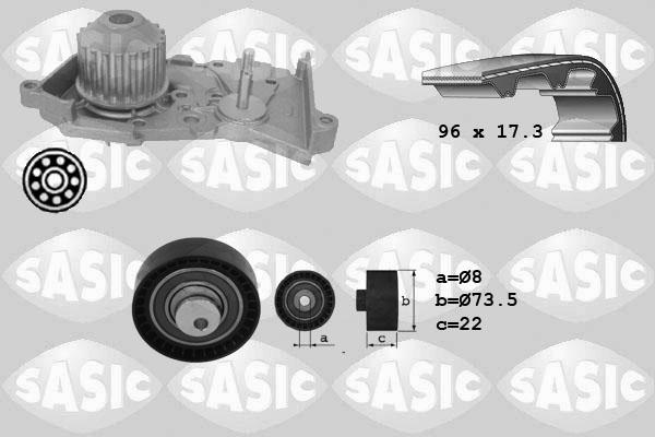 Sasic 3904026 - Pompe à eau + kit de courroie de distribution cwaw.fr