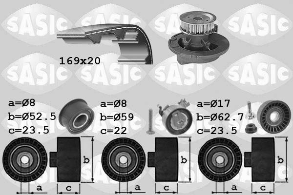 Sasic 3906099 - Pompe à eau + kit de courroie de distribution cwaw.fr