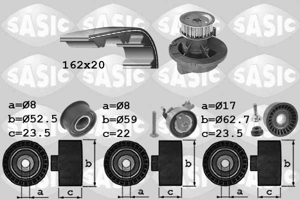 Sasic 3906095 - Pompe à eau + kit de courroie de distribution cwaw.fr