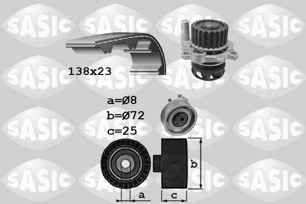 Sasic 3906091 - Pompe à eau + kit de courroie de distribution cwaw.fr