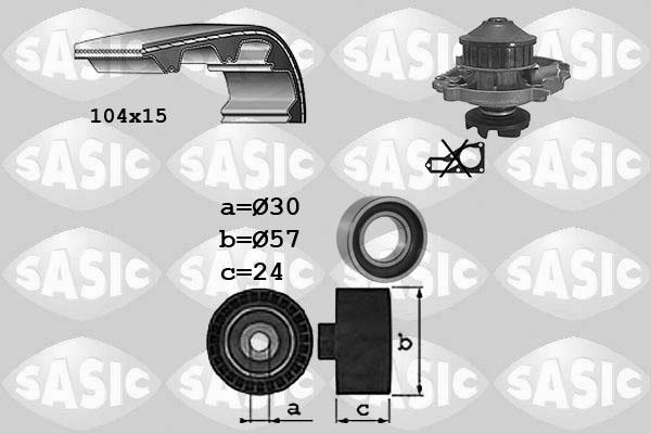 Sasic 3906098 - Pompe à eau + kit de courroie de distribution cwaw.fr