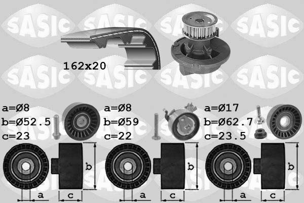 Sasic 3906093 - Pompe à eau + kit de courroie de distribution cwaw.fr