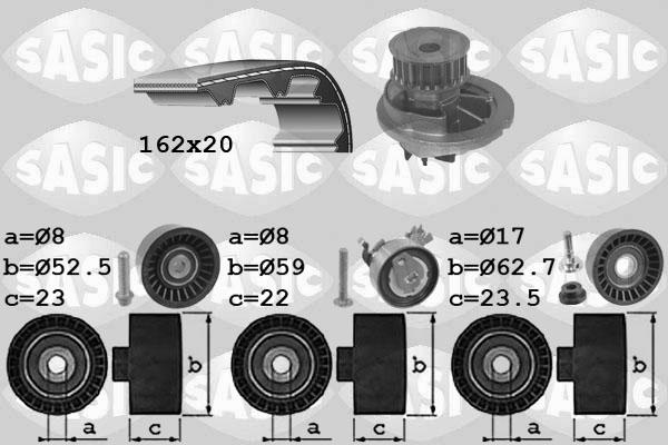 Sasic 3906092 - Pompe à eau + kit de courroie de distribution cwaw.fr