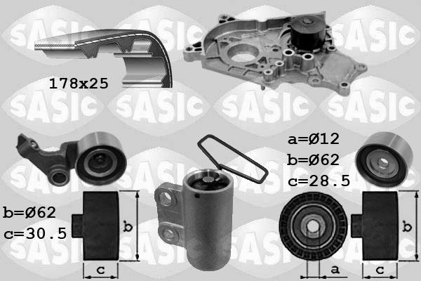 Sasic 3906040 - Pompe à eau + kit de courroie de distribution cwaw.fr