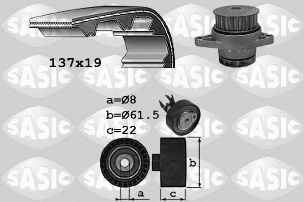 Sasic 3906054 - Pompe à eau + kit de courroie de distribution cwaw.fr