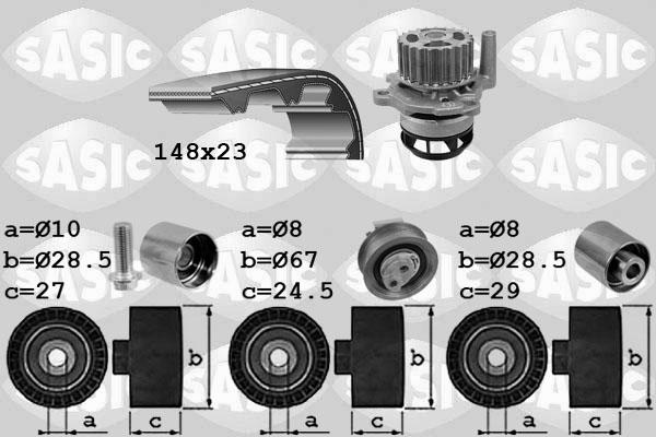 Sasic 3906057 - Pompe à eau + kit de courroie de distribution cwaw.fr