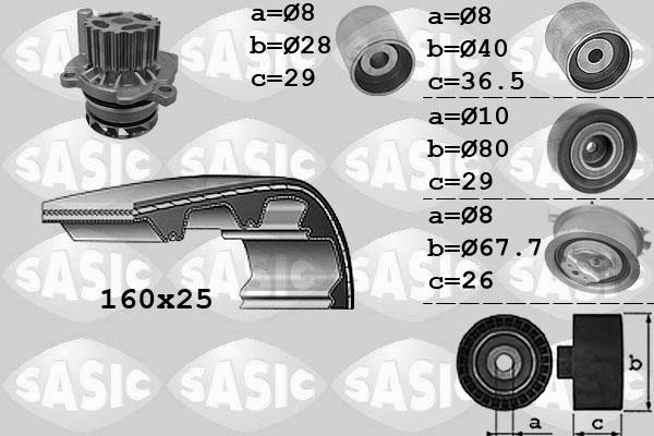 Sasic 3906069 - Pompe à eau + kit de courroie de distribution cwaw.fr