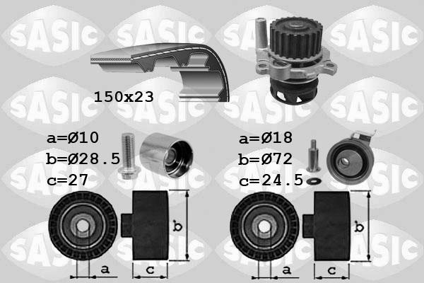 Sasic 3906064 - Pompe à eau + kit de courroie de distribution cwaw.fr