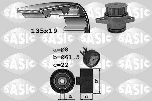 Sasic 3906065 - Pompe à eau + kit de courroie de distribution cwaw.fr