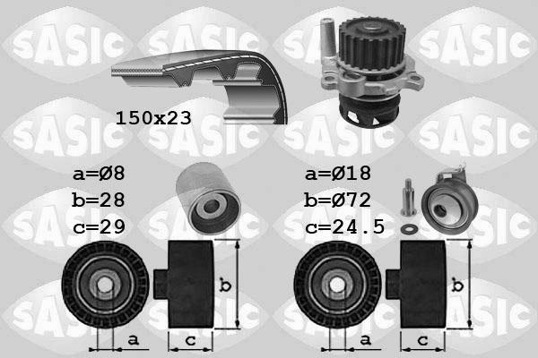 Sasic 3906062 - Pompe à eau + kit de courroie de distribution cwaw.fr