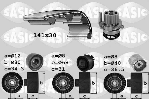 Sasic 3906067 - Pompe à eau + kit de courroie de distribution cwaw.fr