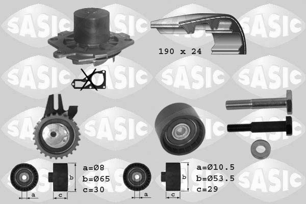 Sasic 3906004 - Pompe à eau + kit de courroie de distribution cwaw.fr