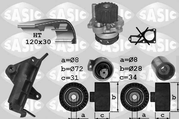 Sasic 3906019 - Pompe à eau + kit de courroie de distribution cwaw.fr