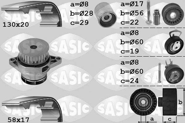 Sasic 3906085 - Pompe à eau + kit de courroie de distribution cwaw.fr