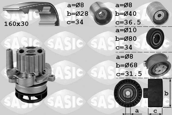 Sasic 3906081 - Pompe à eau + kit de courroie de distribution cwaw.fr