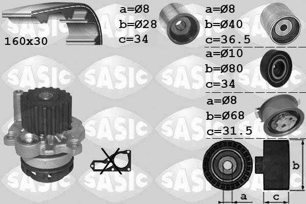 Sasic 3906082 - Pompe à eau + kit de courroie de distribution cwaw.fr