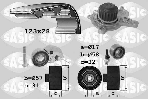 Sasic 3906039 - Pompe à eau + kit de courroie de distribution cwaw.fr