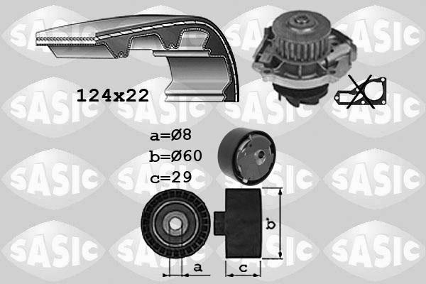 Sasic 3906038 - Pompe à eau + kit de courroie de distribution cwaw.fr