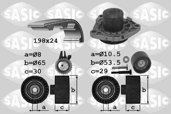 Sasic 3906033 - Pompe à eau + kit de courroie de distribution cwaw.fr