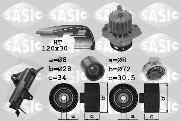 Sasic 3906024 - Pompe à eau + kit de courroie de distribution cwaw.fr