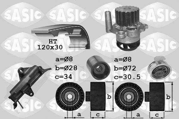 Sasic 3906025 - Pompe à eau + kit de courroie de distribution cwaw.fr