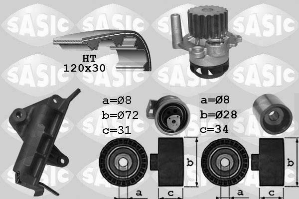 Sasic 3906021 - Pompe à eau + kit de courroie de distribution cwaw.fr