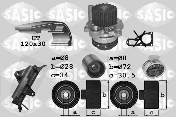 Sasic 3906023 - Pompe à eau + kit de courroie de distribution cwaw.fr